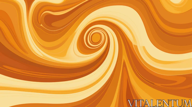 Orange and Yellow Swirl Vortex Abstract Background AI Image
