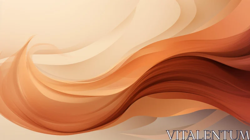 AI ART Elegant Abstract Waves in Brown and Orange