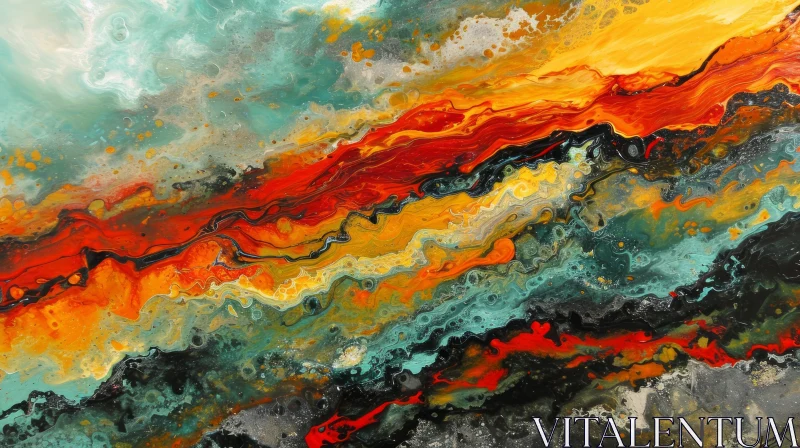Expressive Abstract Painting with Vibrant Colors AI Image