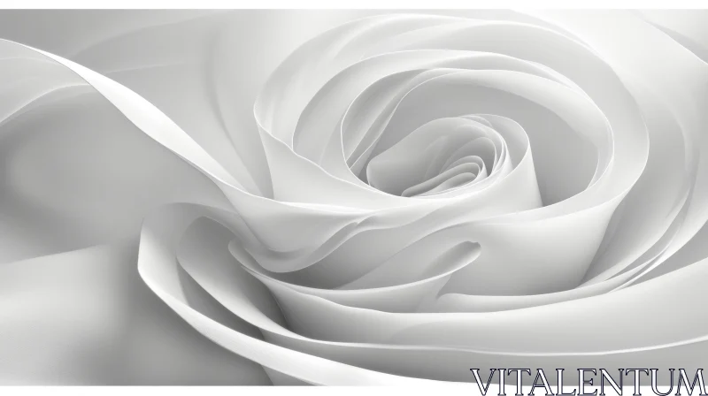 White Rose Close-Up Bloom Studio Soft Effect AI Image