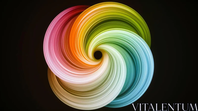 Colorful 3D Spiral Artwork AI Image