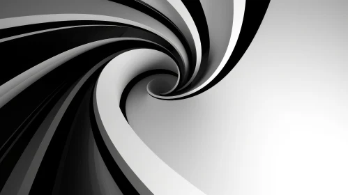 Unique Monochrome Spiral Design | 3D Illustration