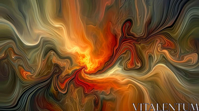 Fiery Orange Abstract Painting - Expressive Colorful Artwork AI Image