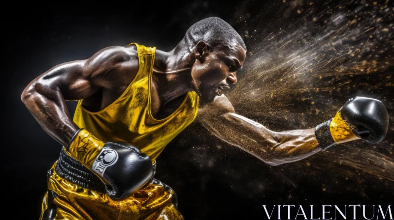 Intense Boxing Moment | Powerful Punch | Professional Athlete AI Image
