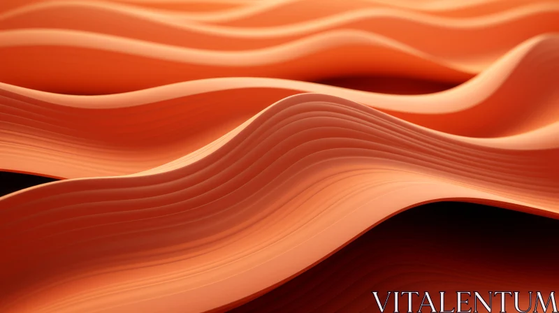 Abstract 3D Render of Wavy Surface - Seascape Inspiration AI Image