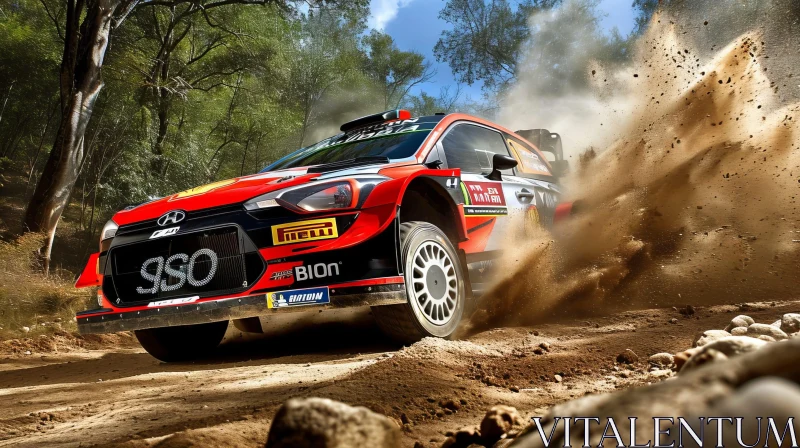 AI ART Exciting Forest Rally: Red & White Hyundai i20 WRC Racing