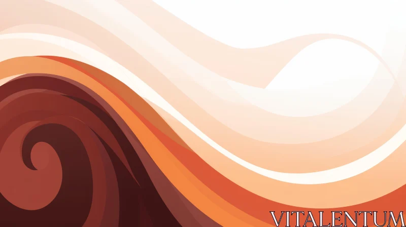 Brown and Orange Abstract Vector Waves Background AI Image