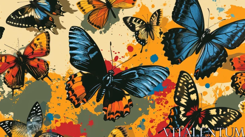Colorful Butterflies Pattern | Painterly Art Design AI Image