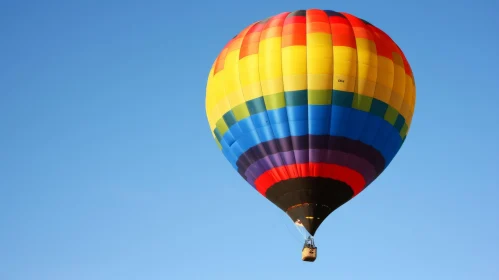 Colorful Hot Air Balloon Flight in Blue Sky