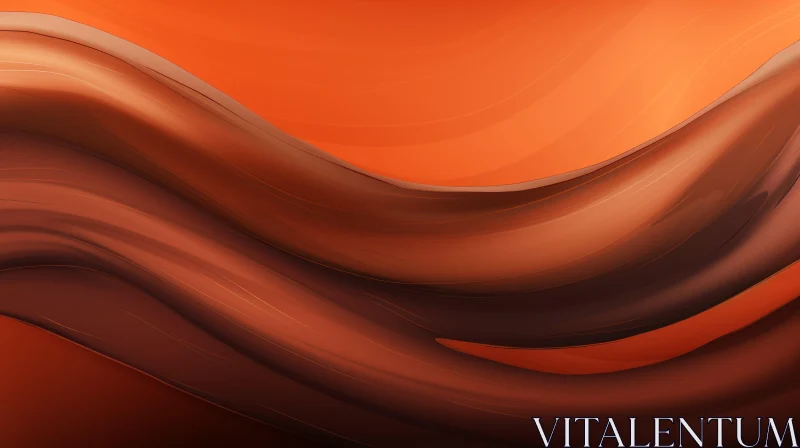 Smooth Brown and Orange Waves - Abstract Background AI Image