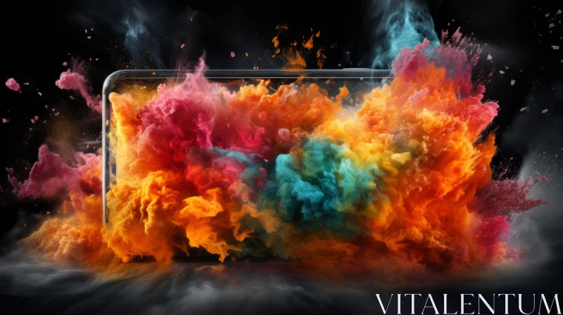 Colorful Explosion Digital Art AI Image