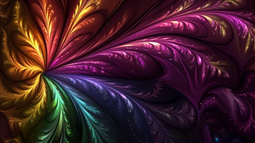 Colorful Fractal Artwork - Symmetrical Rainbow Design