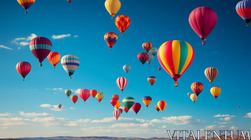 Colorful Hot Air Balloon Festival Sky Scene AI Image