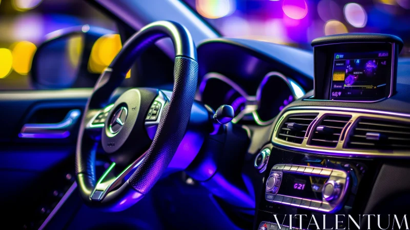 Luxury Car Interior Close-Up | Elegant Design AI Image