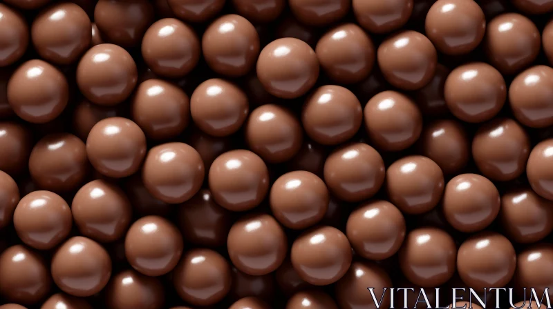Close-Up of Perfectly Round Chocolate Balls AI Image