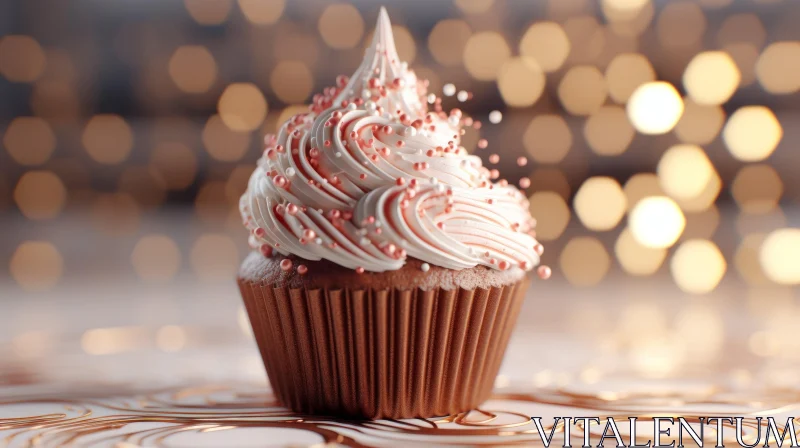 Delicious Cupcake with White and Pink Frosting | Perfect for Special Occasions AI Image