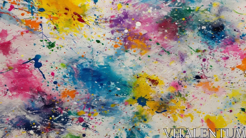 Energetic Abstract Painting with Colorful Chaos AI Image