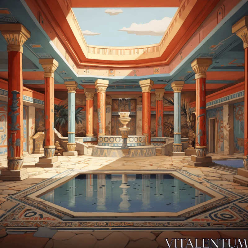 Captivating Indoor Scene: Greek and Roman Art Inspiration AI Image