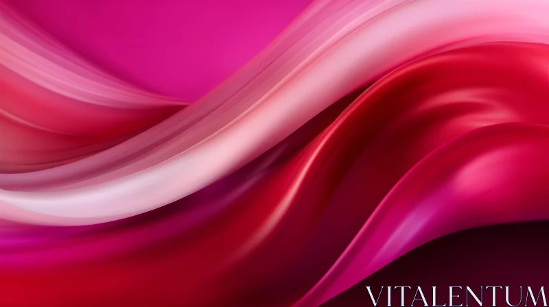 Soft Pink and Red Silk Fabric 3D Rendering AI Image