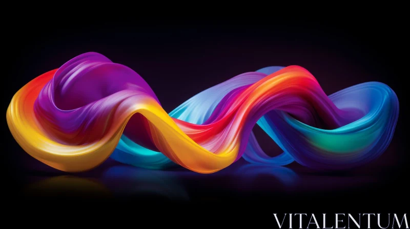 Twisted Multicolored Ribbon | 3D Abstract Art AI Image