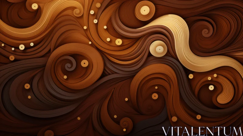 Brown and Beige Abstract Wavy Pattern Background AI Image