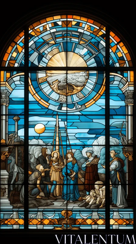 Captivating Stained Glass Window | Sci-Fi Baroque & Religious Art AI Image