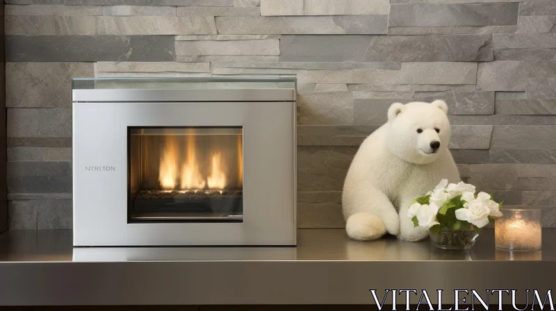 Contemporary Gas Fireplace Design | Interior Decor Inspiration AI Image