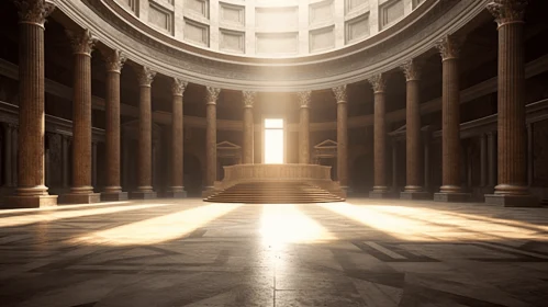 Ethereal Beauty: Sunlit Neoclassical Architecture