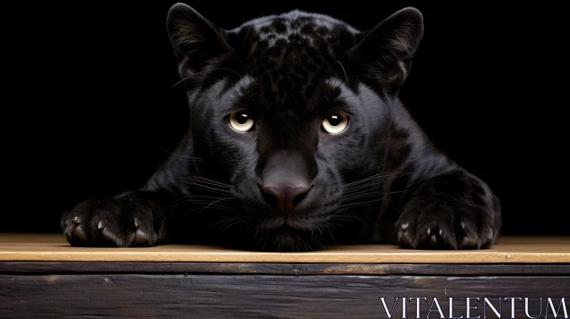 Intense Close-Up of a Majestic Black Panther AI Image
