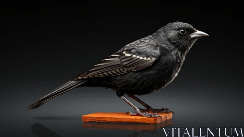 Striking 3D Blackbird Rendering on Perch AI Image