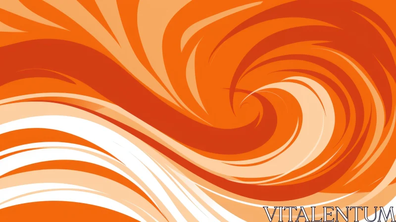 Dynamic Orange and White Swirl Vector Background AI Image
