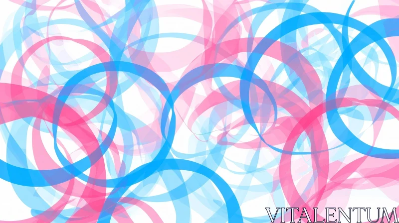 Blue and Pink Circles Abstract Background AI Image