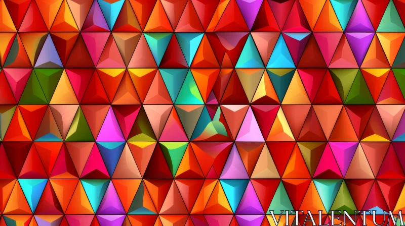 Colorful Geometric 3D Pattern with Triangles AI Image