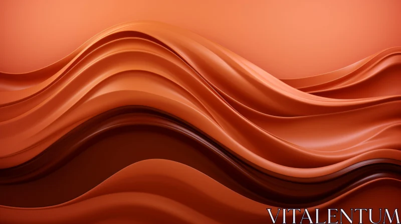 Flowing Orange and Brown 3D Render AI Image