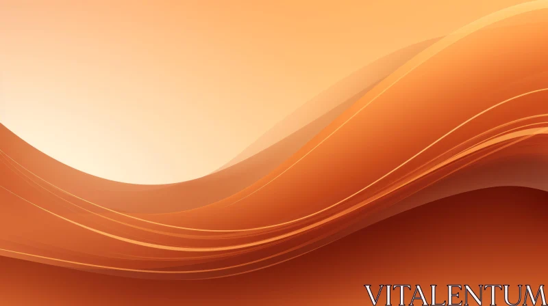 Elegant Orange Wave - Abstract Vector Illustration AI Image
