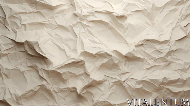 Intriguing Crumpled White Paper Texture AI Image