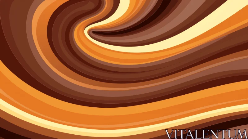 Swirling Vortex Abstract Background with Brown and Orange Stripes AI Image