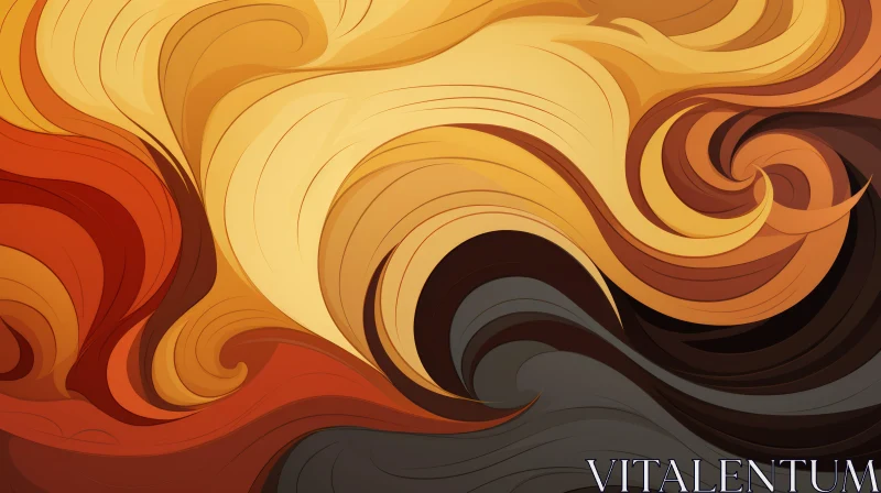 Smooth Orange and Brown Abstract Waves Background AI Image