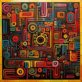 Colorful and Shiny Forms: A Mesmerizing Abstract Painting