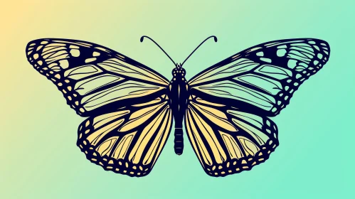 Elegant Butterfly Illustration on Gradient Background