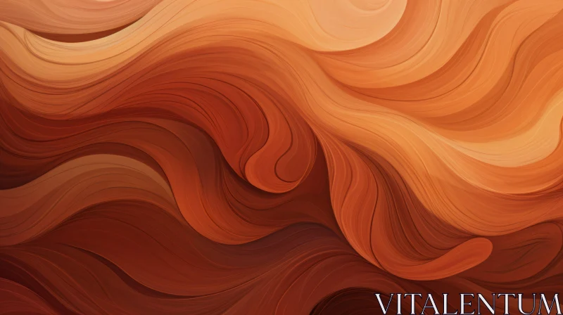 Brown and Orange Waves Abstract Background | Fluid Art 3D Rendering AI Image