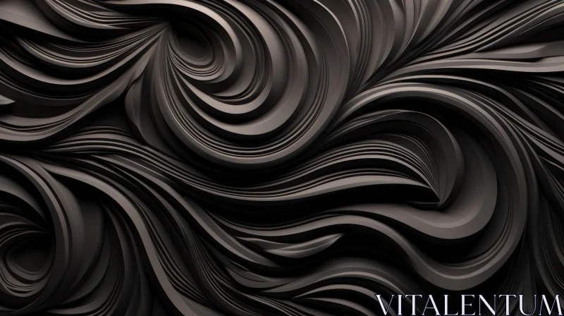 Dark Metallic Waves Abstract Background AI Image