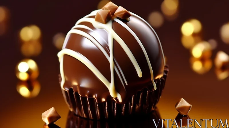 Delicious Chocolate Truffle Dessert Close-Up AI Image