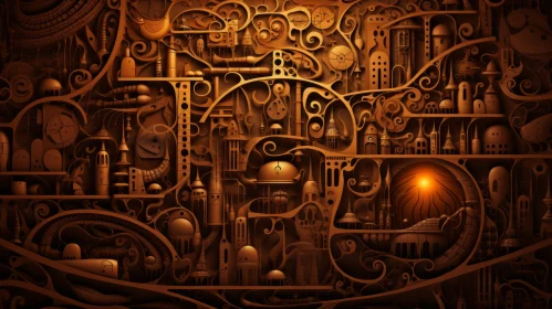 Intricate Steampunk Artwork with Mechanical Elements