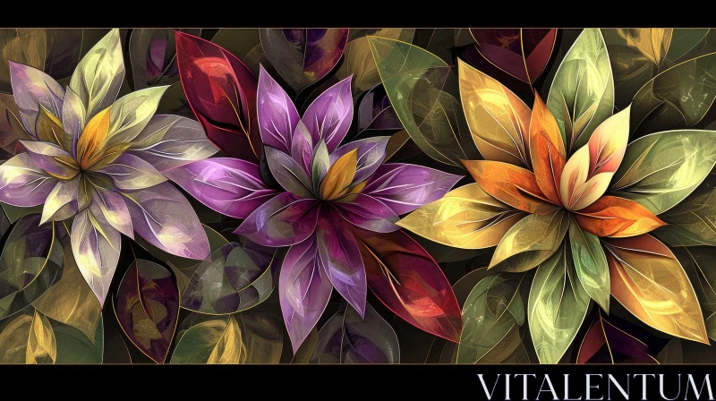Intricate Floral Design with Painterly Feel AI Image