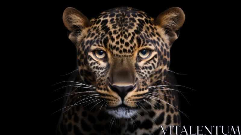 Intense Stare: Close-up Leopard Face Photography AI Image