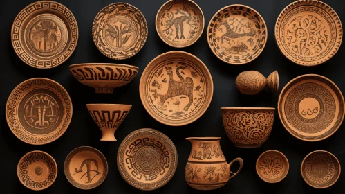 Captivating Ancient Greek Pottery: Photorealistic Renderings and Nature-Inspired Patterns