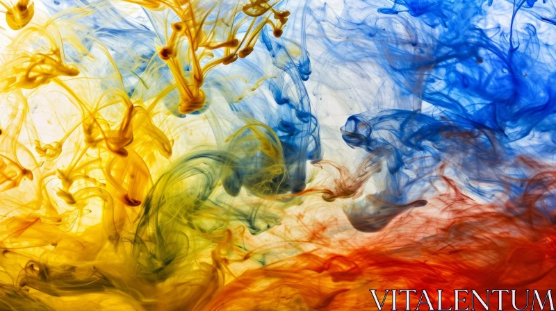 Colorful Ink Art: Dynamic Energy in Abstract Painting AI Image