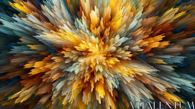 Dynamic Abstract Painting with Radial Symmetry AI Image