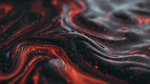 Intriguing Black and Red Liquid Close-up